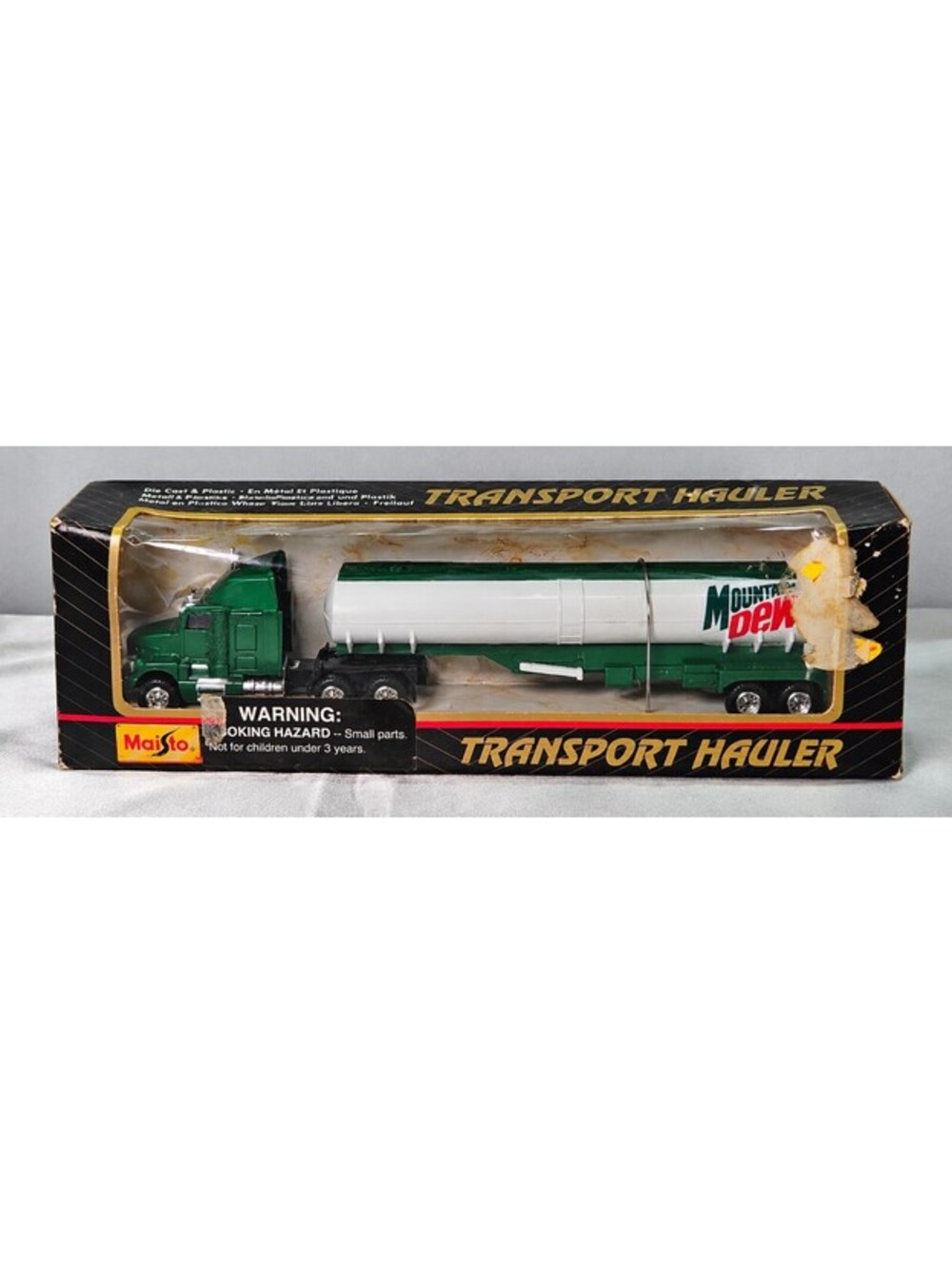 Vintage Maisto Mountain Dew Transport Hauler Tanker 1:87 Diecast Boxed